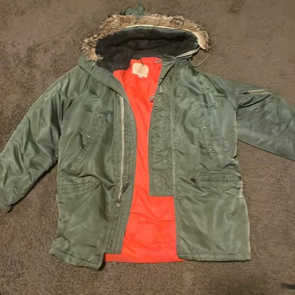 Vintage Golden Fleece Air Force N3-B Coyote Fur Flying Parka Military 40 1960s